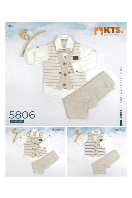 Gömlek Çizgili Keten Gömlek Pantolon Takim