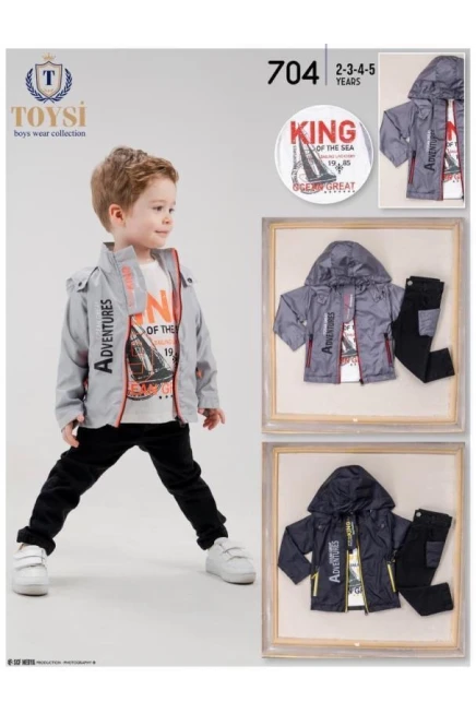 2-5 سنة صبي طقم سروال مع سترة مطرية