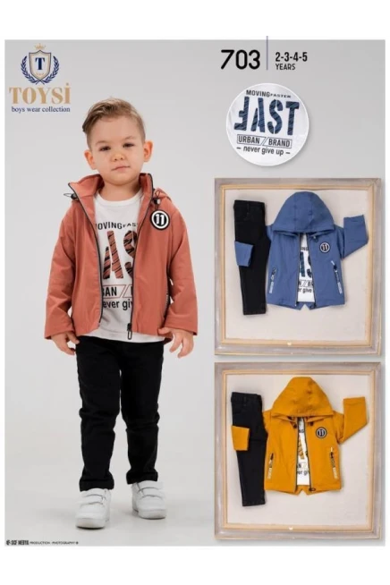 2-5 سنة صبي طقم سروال مع سترة مطرية