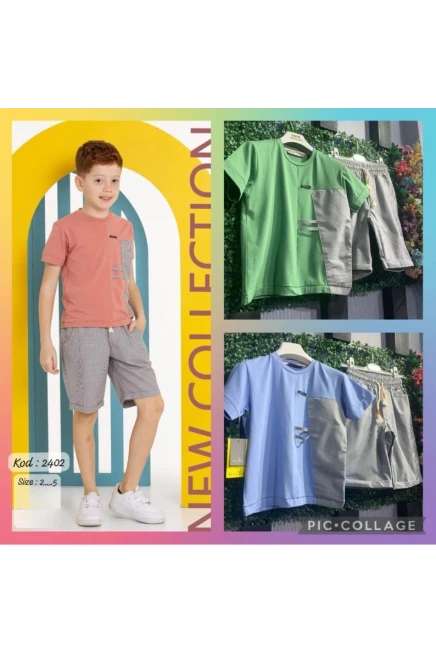 2-5 سنة صبي بدله تيشرت مع شورت