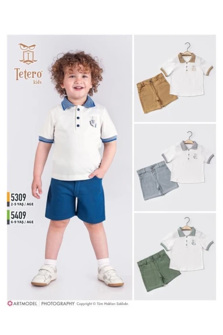 2-5 سنة صبي بدله تيشرت مع شورت