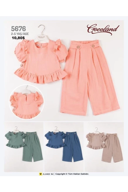 2-5 YEAR Girl PANT SET WITH BLOUSE