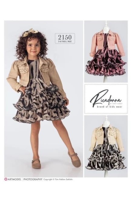 3-6 سنة فتاة فستان مع ستره