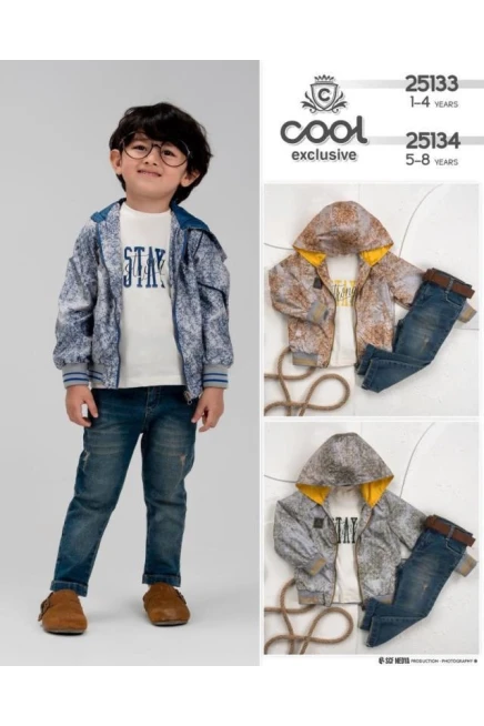 5-8 سنة صبي طقم سروال مع سترة مطرية