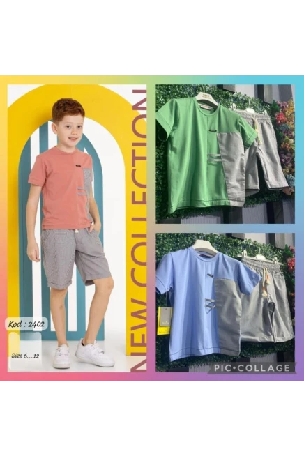 6-12 YEAR Boy SHORTS SET WITH T-SHIRT
