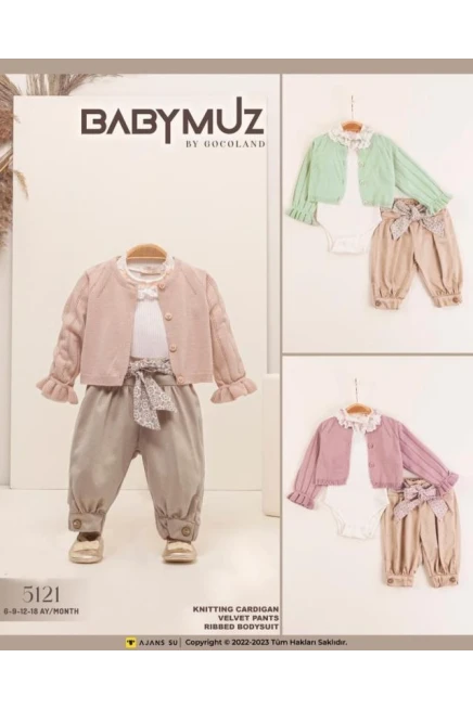 6-18 месяц девочка Кардиган брюки костюм