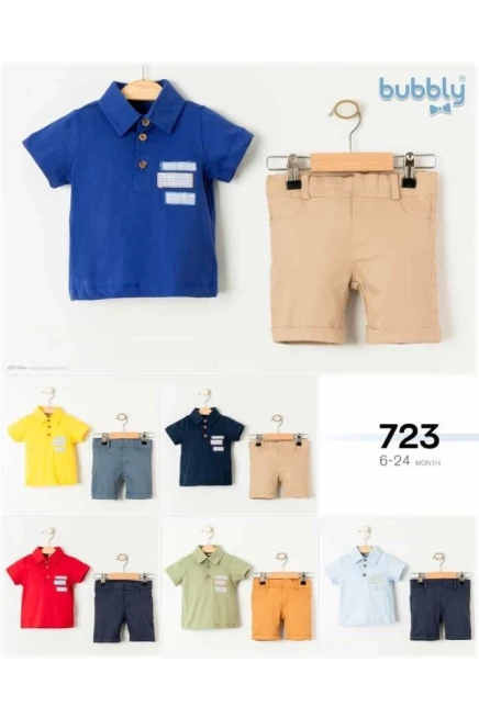 Yakali Tişörtlü Şort Pantolon Takım