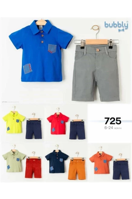 Yakali Tişörtlü Şort Pantolon Takım