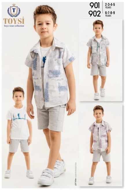 Tişörtlü Gömlekli Şort Takim