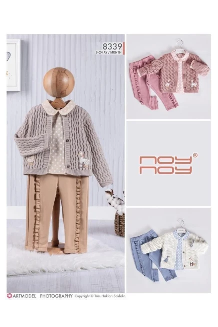 9-24 شهر فتاة ستره كارديجان مع سروال