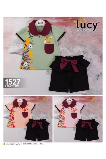 Çiçek Baskili Tişört Şort Takim