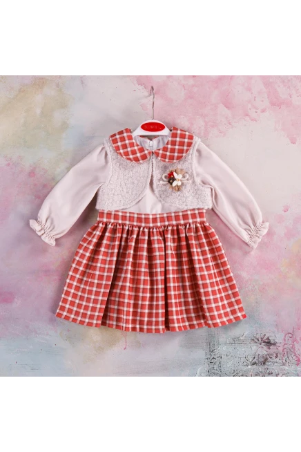 9-24 شهر فتاة فستان مع بوليرو