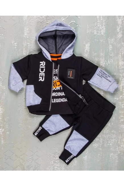 Basligi File Detayli Fermuarli Esofman Takim