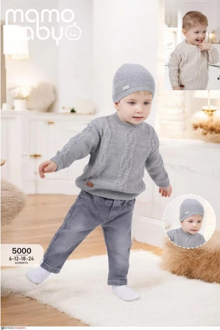 Örgü Model Kazak Kot Pantolon Takım