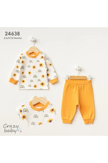 Ayçiçeği Baskılı Pijama Takımı