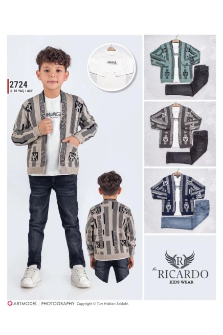 6-10 سنة صبي ستره كارديجان مع سروال