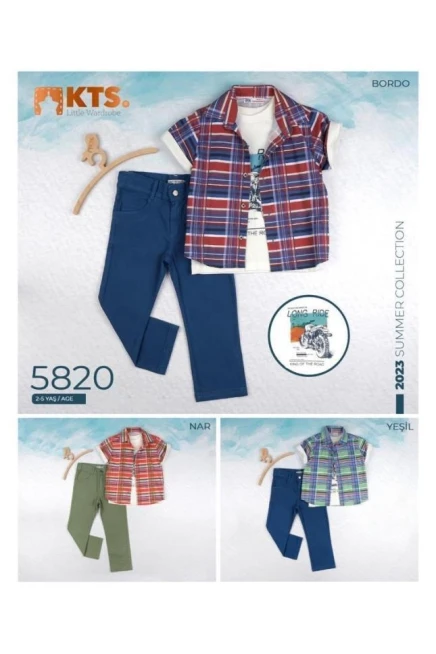 2-5 YEAR Boy PANT SUIT WITH SHIRT&T-SHIRT