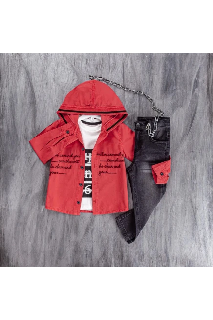 5-8 سنة صبي بدله تيشرت مع سروال