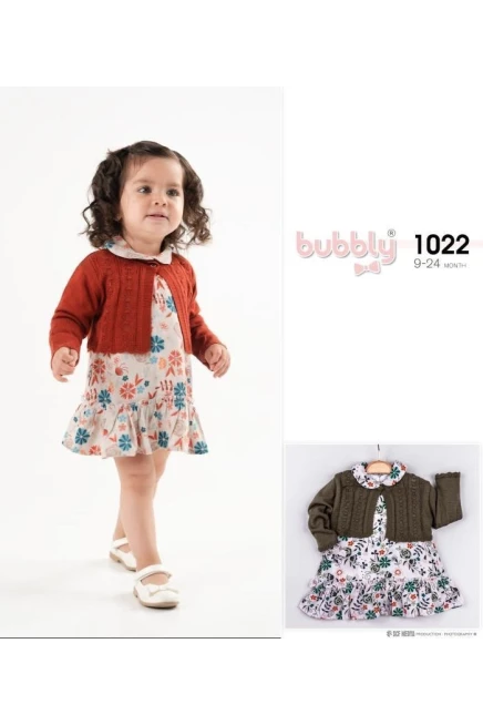 Örme Bolerolu Çiçek Desenli Elbise