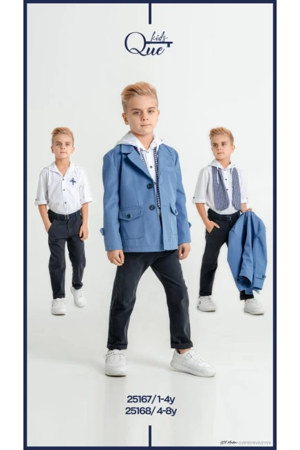 Mikro Ceketli Fularli Gömlek Pantolon Takim