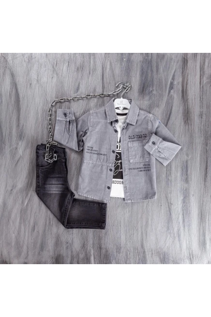 5-8 YEAR Boy PANT SUIT WITH SHIRT&T-SHIRT