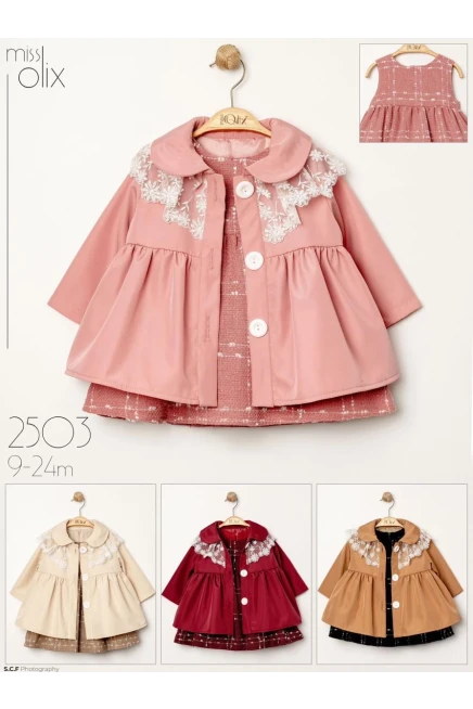 Ceketli Ekoseli Elbise Takım