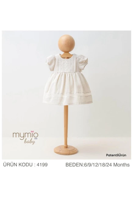 Kız Nakışlı Keten Elbise