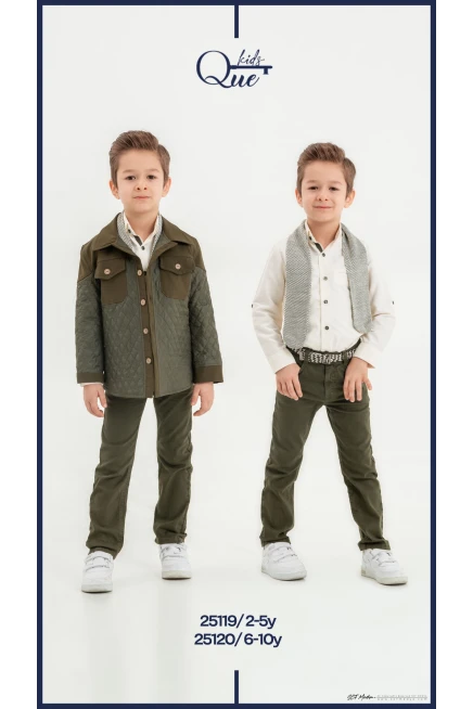 Kapitone Gömlek Ceketli Fularli Gömlekli Pantolon Takim