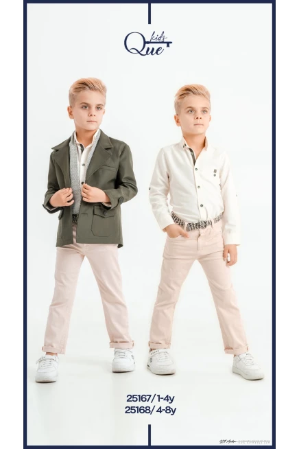 Mikro Ceketli Fularli Gömlek Pantolon Takim