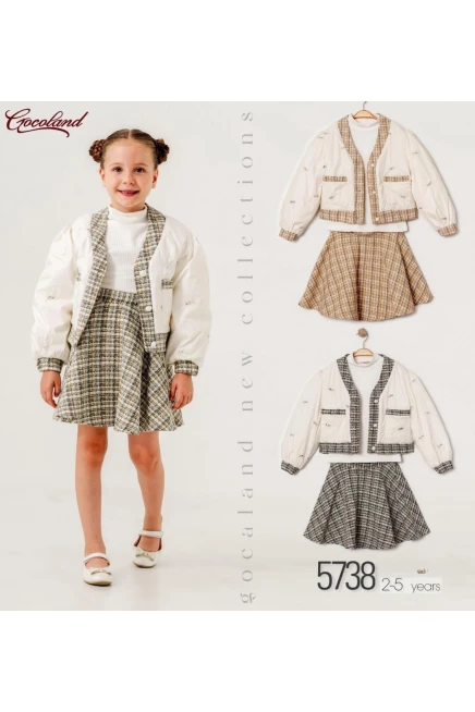 2-5 ГОДА девочка  пиджак с юбкой комплект