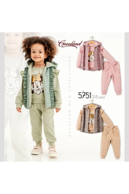 Kareli Şişme Yelekli Eşofman Takım