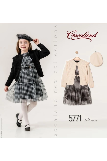 6-9 سنة فتاة فستان كارديجان