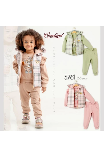 Kareli Şişme Yelekli Eşofman Takım