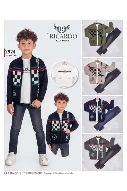 4-8 سنة صبي ستره كارديجان مع سروال