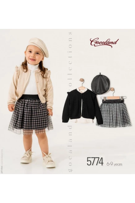 6-9 ГОДА девочка Кардиган юбка костюм