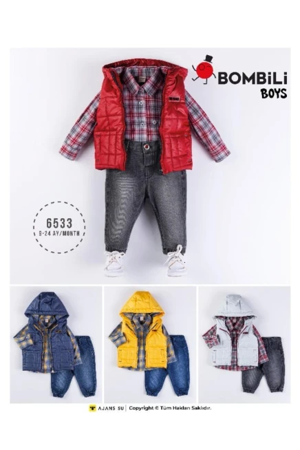 Şişme Yelekli Gömlekli Pantolonlu Takim