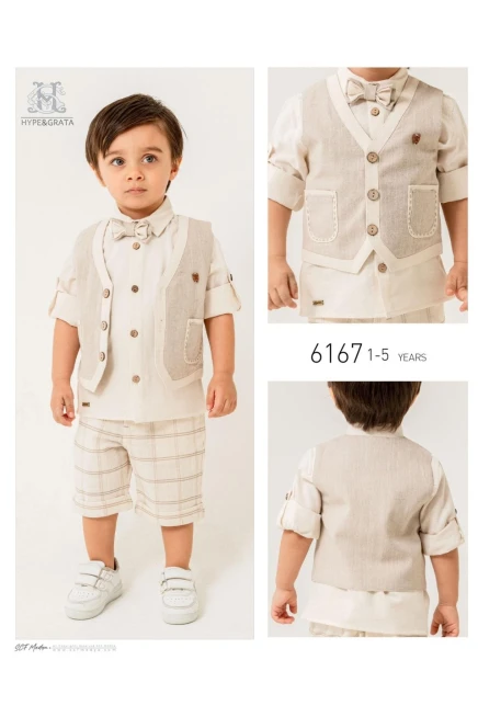 Yelekli Gömlekli Şort Takım