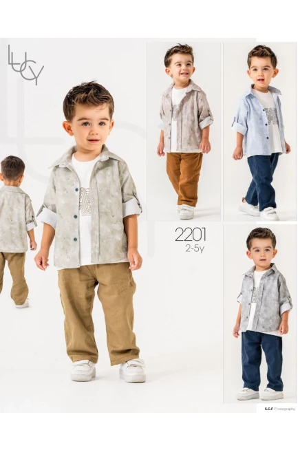 2-5 سنة صبي بدله تيشرت مع سروال