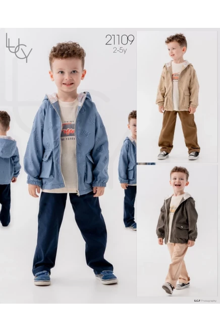 2-5 سنة صبي طقم سروال مع سترة مطرية