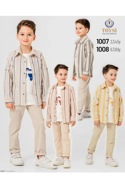 2-5 YEAR Boy PANT SUIT WITH SHIRT&T-SHIRT