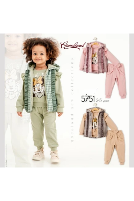 Kareli Şişme Yelekli Eşofman Takım