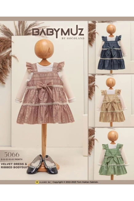 Badili Fırfırlı Çiçekli Elbise