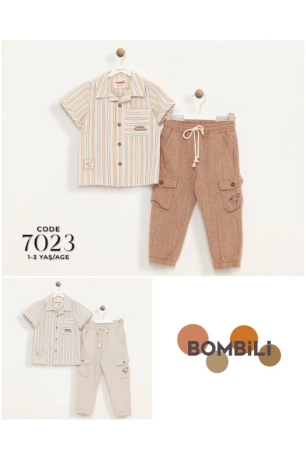 Çizgili Gömlekli Pantolonlu Takım