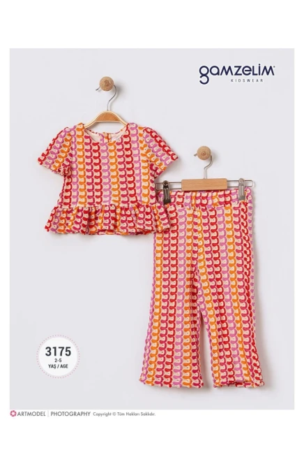 Dantel Kumaş Pantolonlu Gömlekli Takım