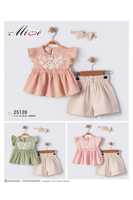 9-24 شهر فتاة بلوزة طقم شرط