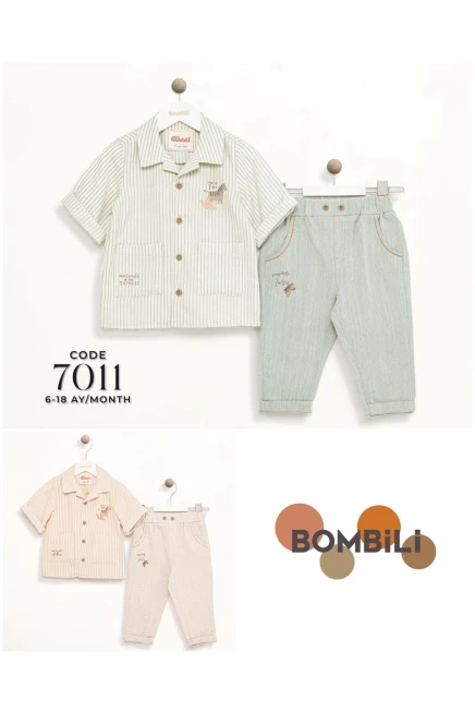 Çizgili Gömlekli Pantolonlu Takım