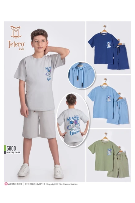 Galactic Baskılı Tişörtlü Şort Takım