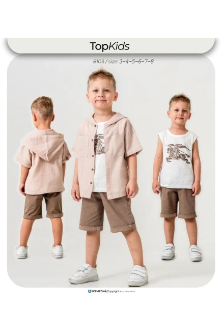 3-8 ГОДА мальчик Рубашка шорты костюм