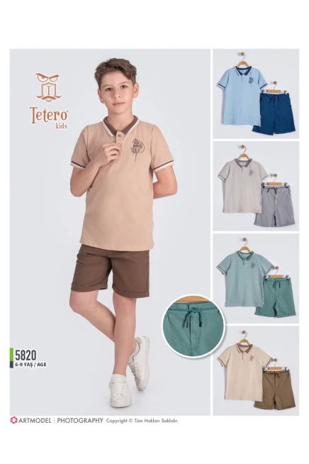 Gömlekli Tişörtlü Şort Takım