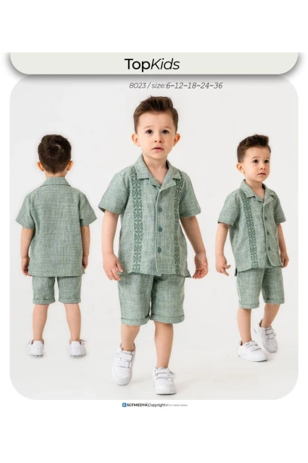 Gömlekli Tişörtlü Şort Takım